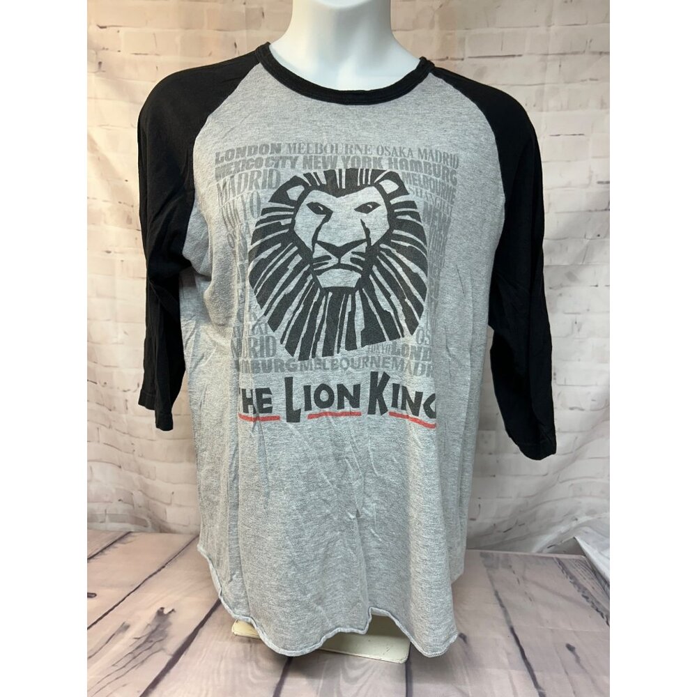 Disney Lion King Broadway Musical Edition NYC Raglan T Shirt XL Black Gray Simba